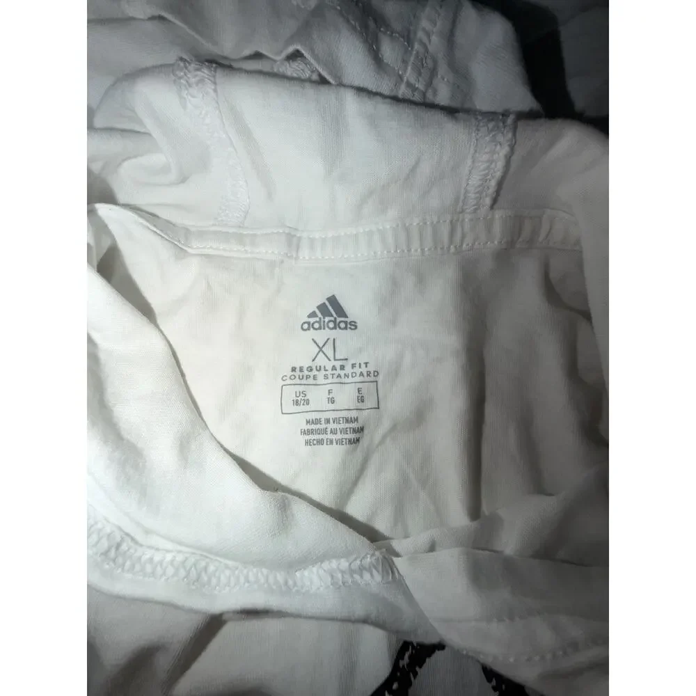 Adidas Boys Long Sleeve Cotton Jersey Hooded T-shirt Tee XL